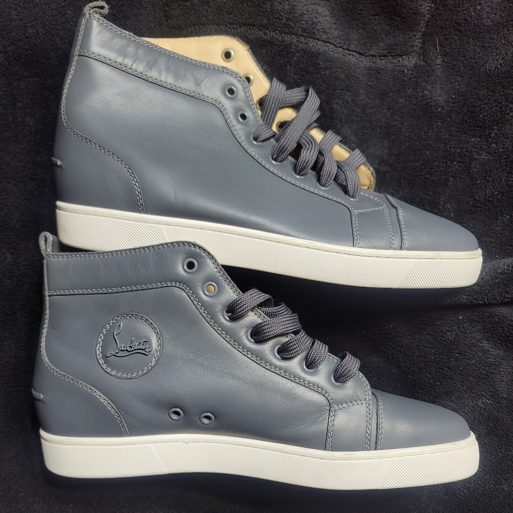 Christian Louboutin leather sneakers , grey,size 11 , worn twice .